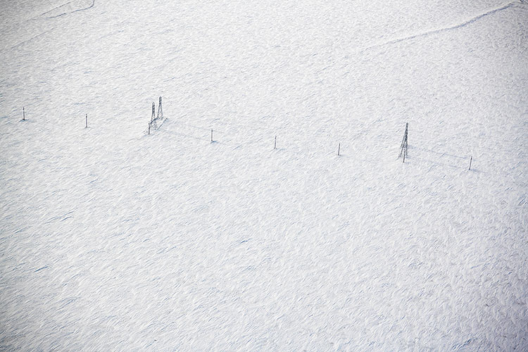 Snow field Manitoba Winter aerial